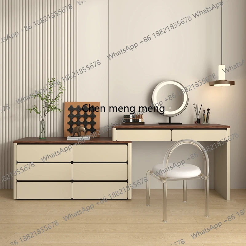 

Minimalist Long Drawer Vanity Tables Luxury Tall Seating Salon Vanity Tables Mirror Wood Modern Coiffeuse De Chambre Furniture