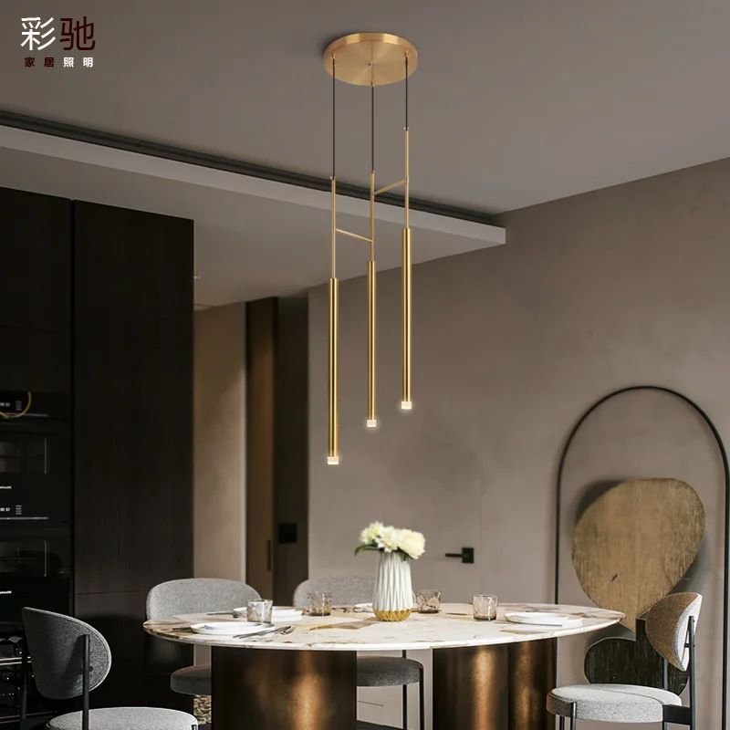 

Nordic luxury Pendant lights Golden strip LED lights Modern minimalist dining room bar Pendant lights Home decoration lamps