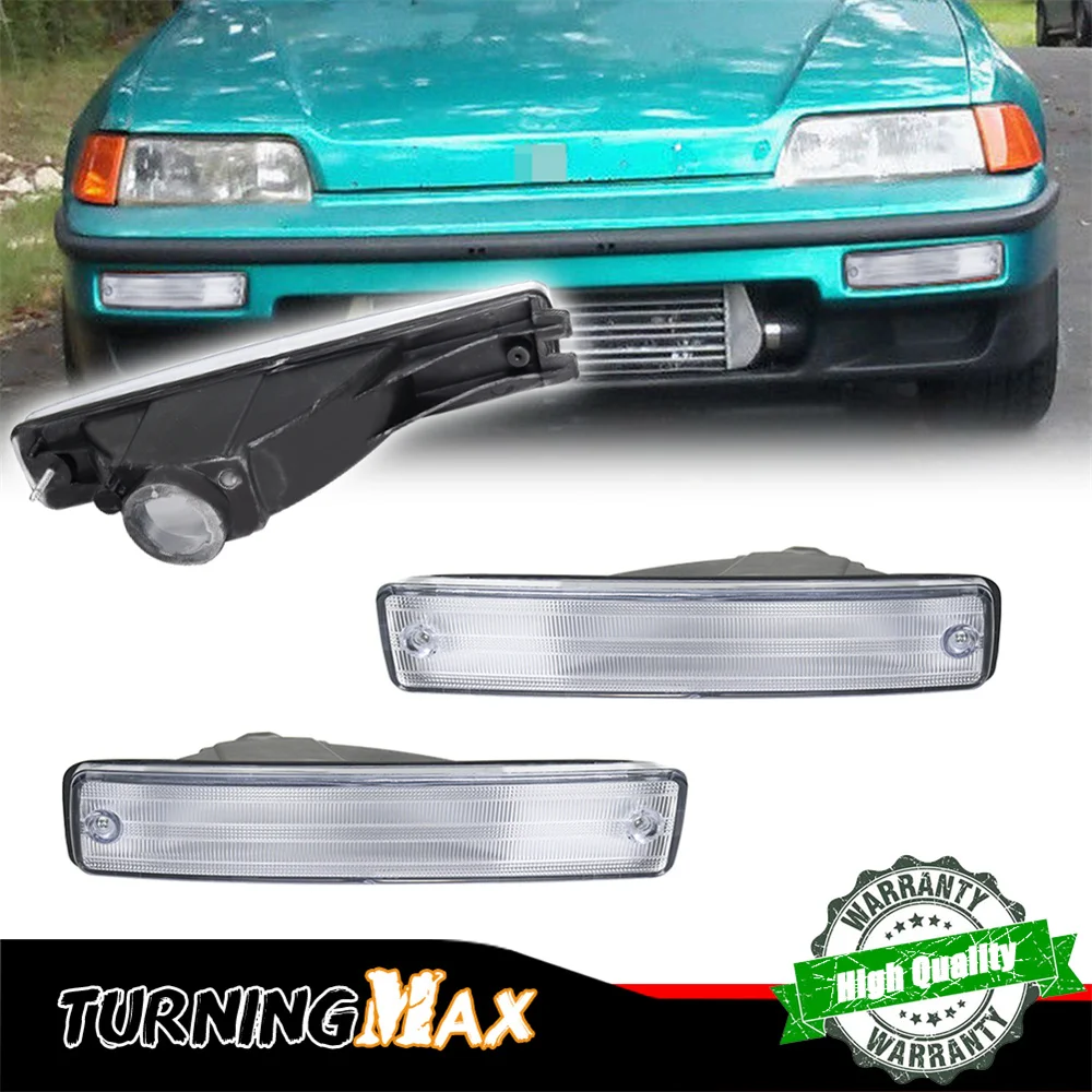 Smoked / Clear Lens Front Bumper Corner Turn Signal Light Cover Shells For 1990-1991 Honda CR-X / CRX  No Bulbs Car Accessorie