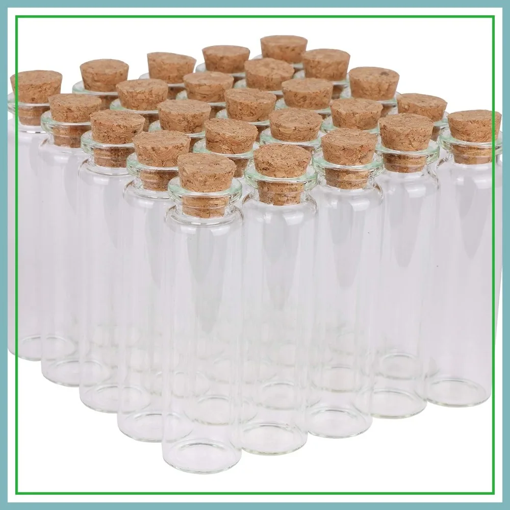 

20ml Small Glass Bottles with Cork Stoppers, 24pcs for DIY Crafts, Wedding Favors, Baby Shower Favors
