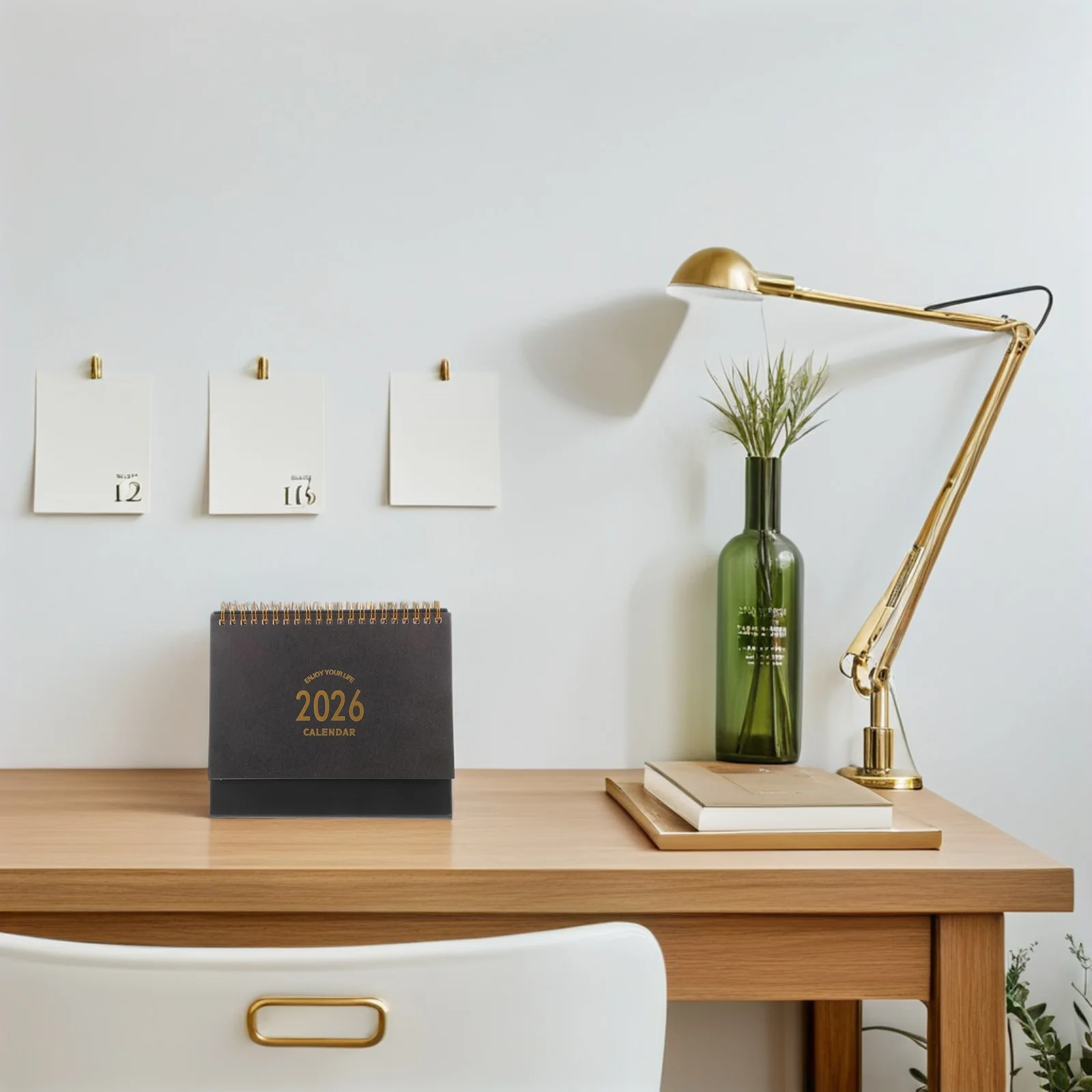 Compact Desktop Calendar 2025-2026: Standing Flip Table Organizer For Home Office Mini Yearly Schedule Tent Calendar