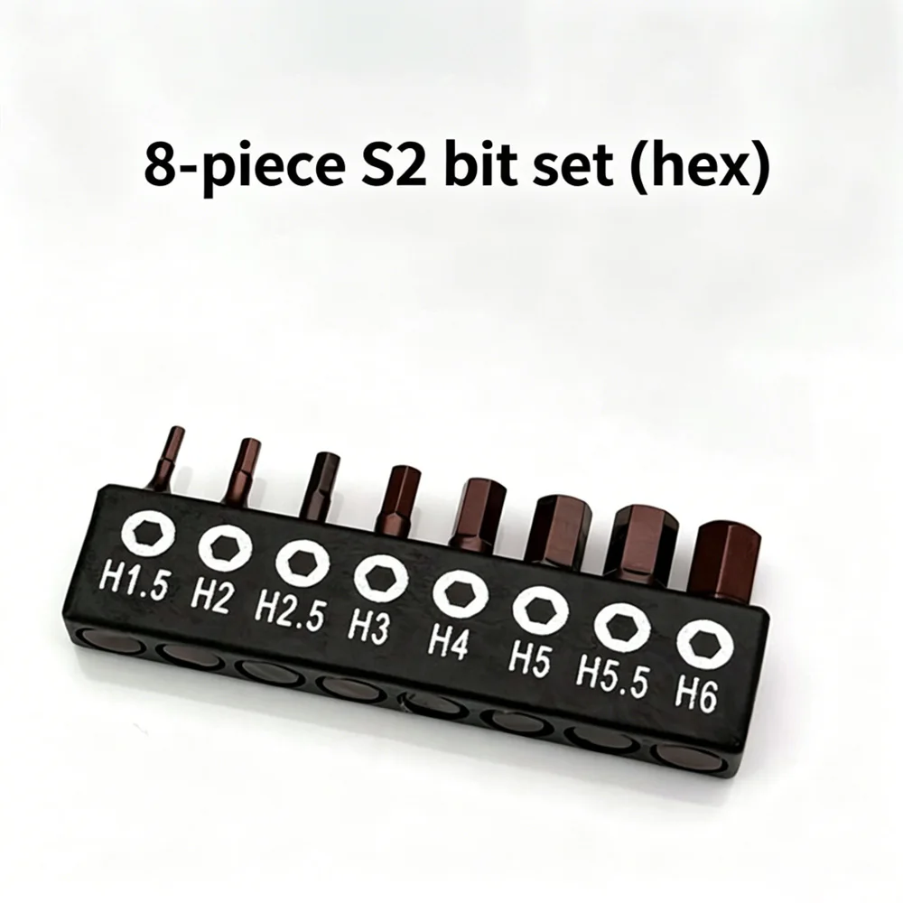 8pcs 1/4 Screwdriver Bit Set S2 25mm Cross Hexagonal Torx with Bit Holder Hex Shand