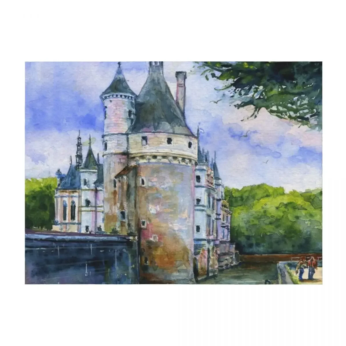 

Chenonceau Castle France Throw Blanket Multi-Purpose Loose sofa bed Single Blankets