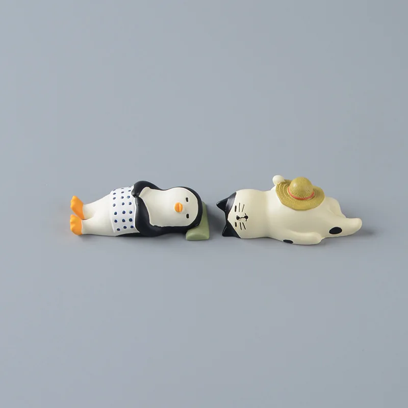 Japan Zakka Scene Decoration Beer Cat Penguin Desktop Decoration Miniature Figurines Bookshelf Decoration Collectible Gifts