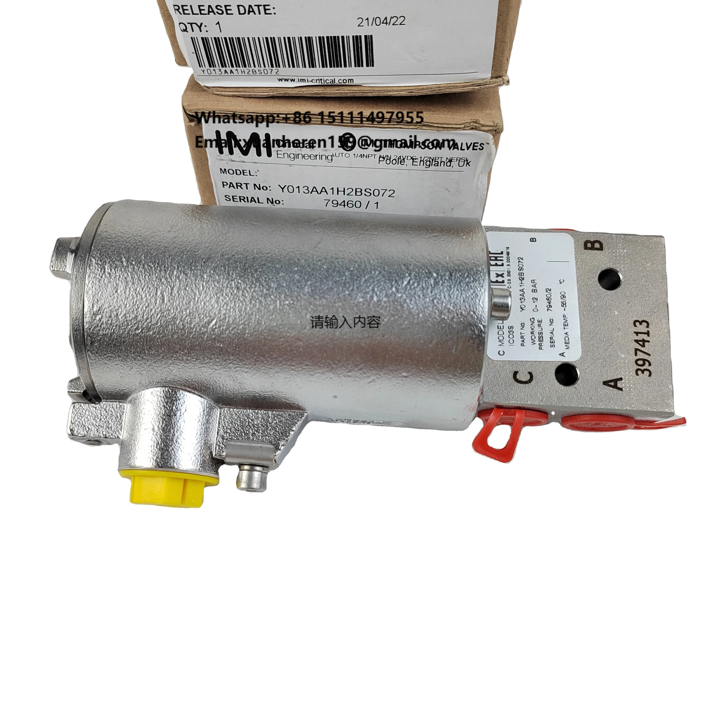 Direct Solenoid Operated ICO3S Y013AA1H2BS for Herions Maxseal Norgren Valves