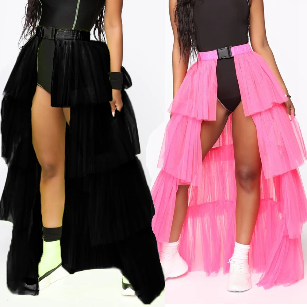 

Womens Layer Cake Skirt Long Maxi Lace Tulle Skirts Ladies Party Wear Gown Lolita Petticoat Vintage Midi Skirt Jupe Saias faldas