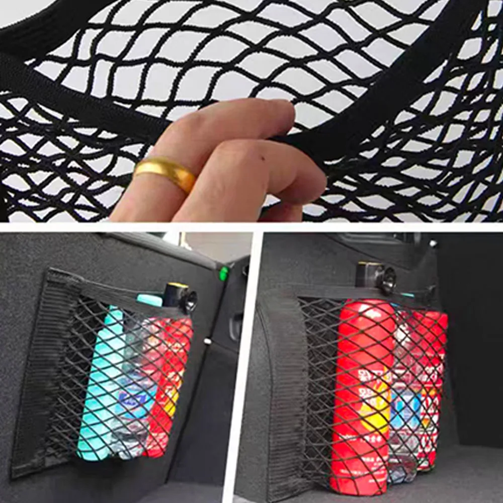 Magic Tape Storage Net For BAIC BJ40 BJ40C 2024-2026 Car Trunk Cargo Organizer Net For Grocery Storage