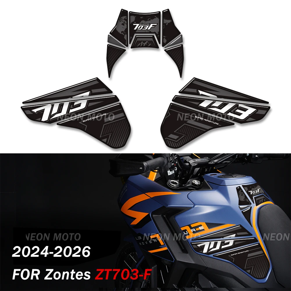 

For Zontes ZT703-F ZT-703F ZT 703F 703 F Adventure Bike Tank Pad Front Face Fender Headstock Stickers Decals 2024 - 2026