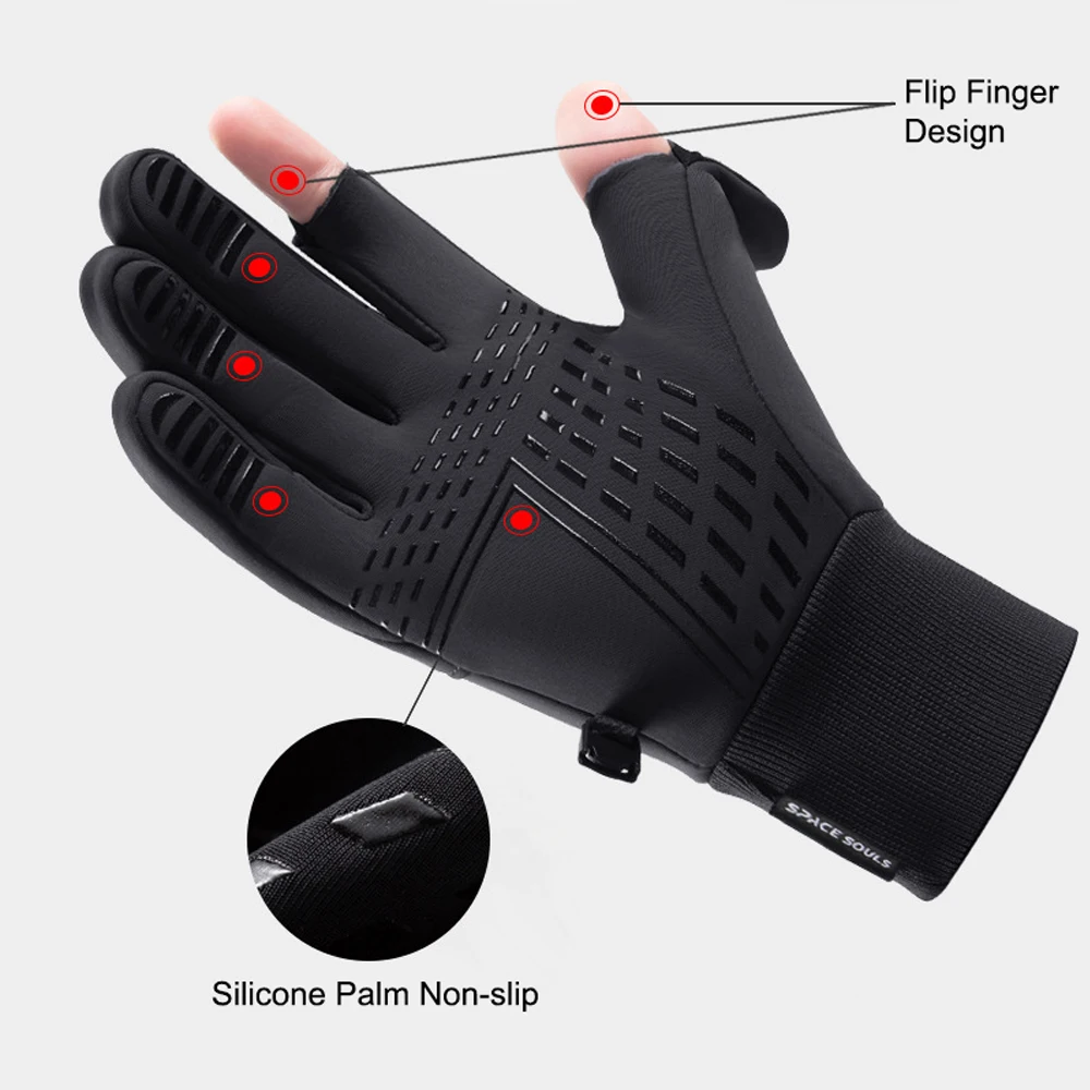 Winter-Handschuhe für Herren und Damen, warme Handschuhe, winddicht, Touchscreen-Handschuhe, Outdoor-Sport, Radfahren, Angeln, Skifahren, Laufen – Detail 6