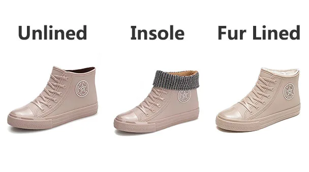 Stilvolle warme Damen-Regenschuhe mit Fell, wasserdichte Winterstiefel, Damen-Galoschen, modische Garten-Regenschuhe, Plüsch-Regenstiefel der Marke – Detail 1