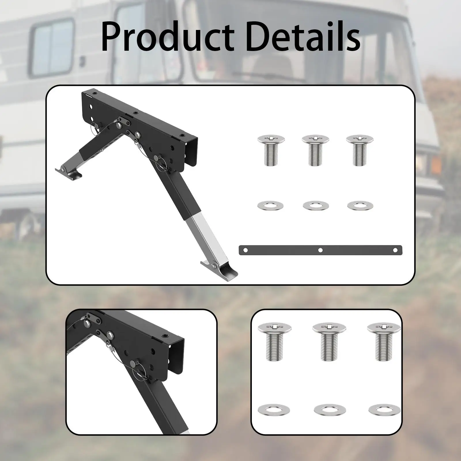 RV Step Stabilizer Stable Easy Installation Stability Durability Accessories Foldable for Motorhomes RV Entryway Steps