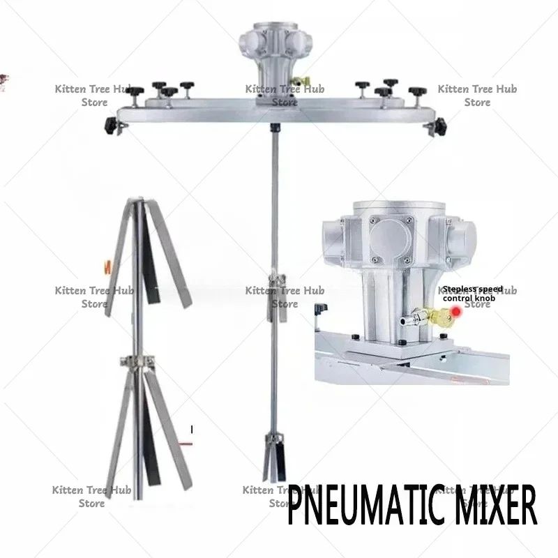 New Pneumatic 1 Ton Air Agitator IBC Tank Mixer Machine 1000L Commercial Barrel Drum Stirrer with Support Hanger