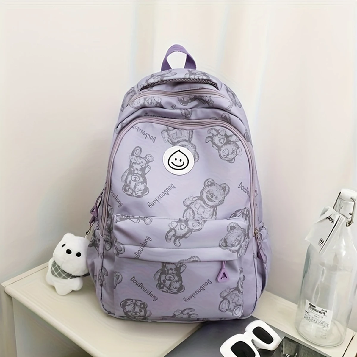 

Модная и модная нишевая женская сумка через плечо, вместительный рюкзак с принтом плюшевого мишки, модный многофункциональный рюкзак,