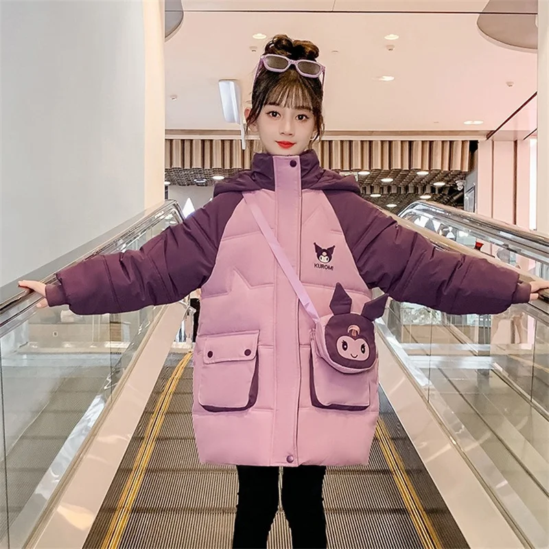 Girls Coat Overcoat Jacket Windbreak Outerwear 2024 Violet Winter Autumn Warm Cotton School Sport Teenagers Children\'s Clothing