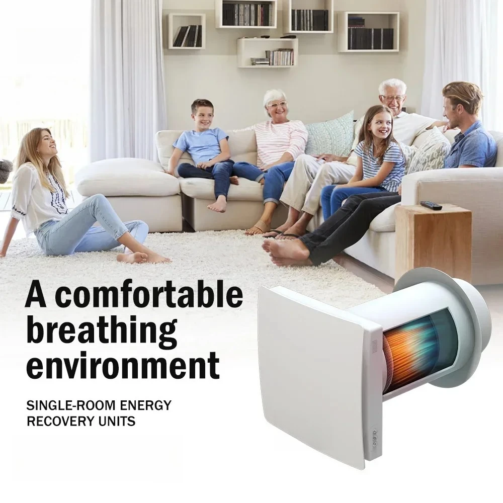 For VT501 Home Use Wall-mounted Heat Recovery Ventilation System with App Remote Control