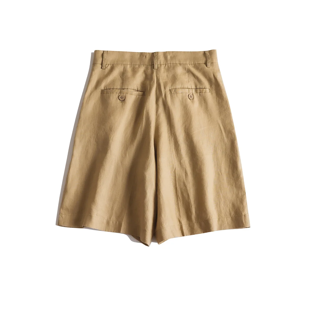 Pantaloncini larghi a vita alta casual tinta unita da donna estivi