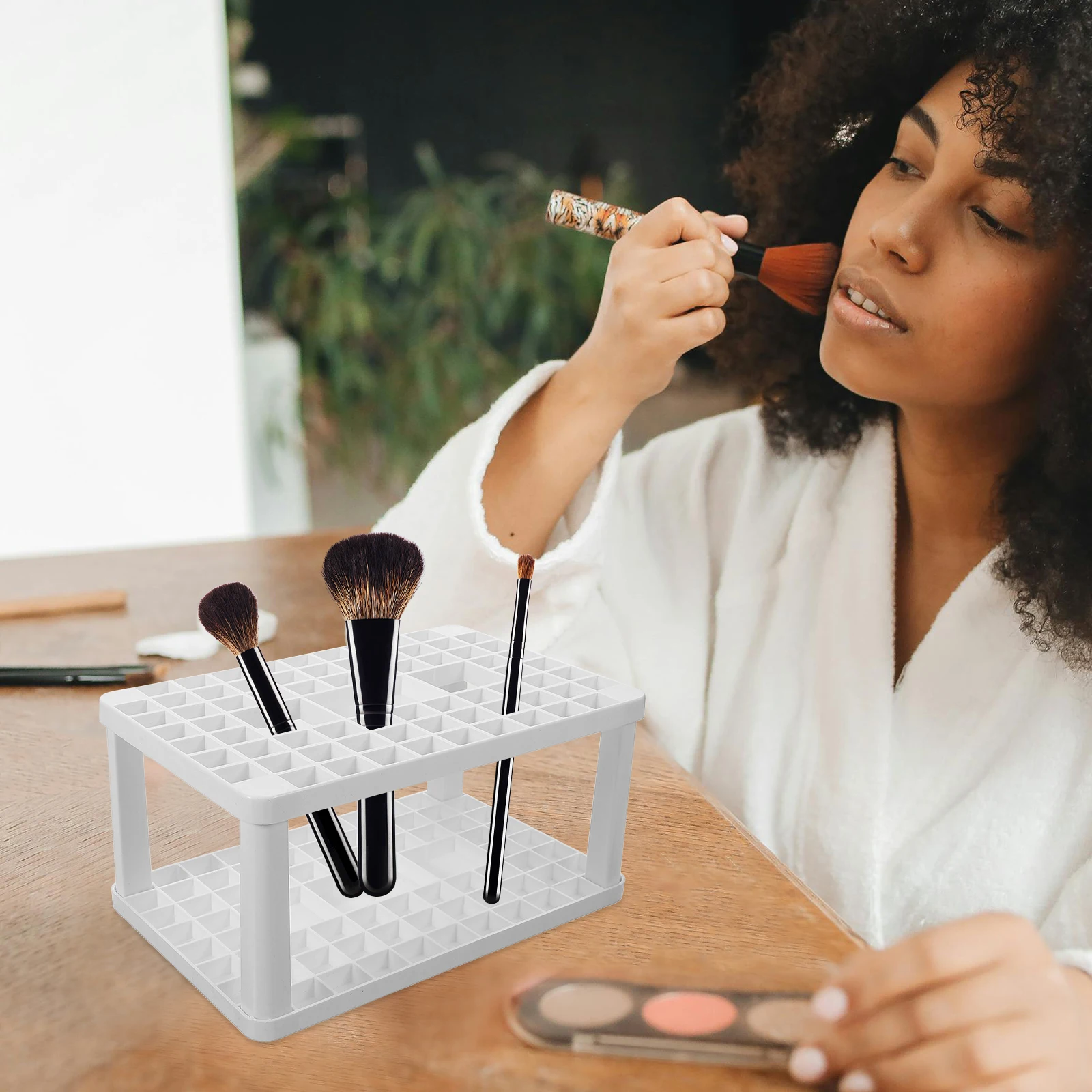 

Makeup Brush Storage Box Holder White Porcelain Container Organizer for Desktop Vanity Table Top Pencil Eyeliner Lipstick