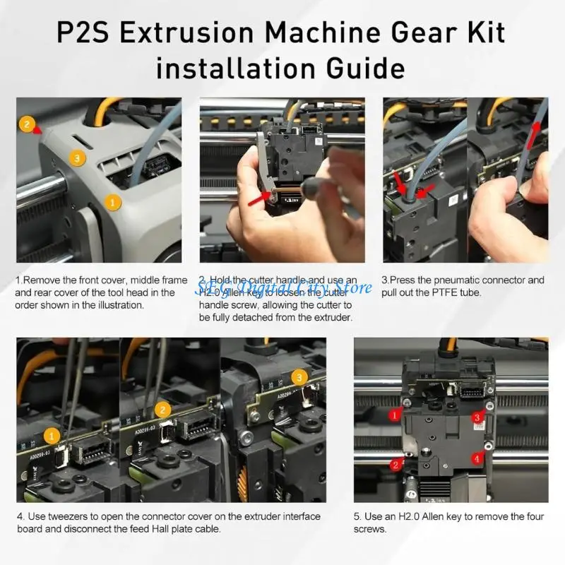 U75B Professional P2S Gear Assembly For Lab P2S 3D Printer Extrusion System Metal Build Long Lasting Wear Resistance