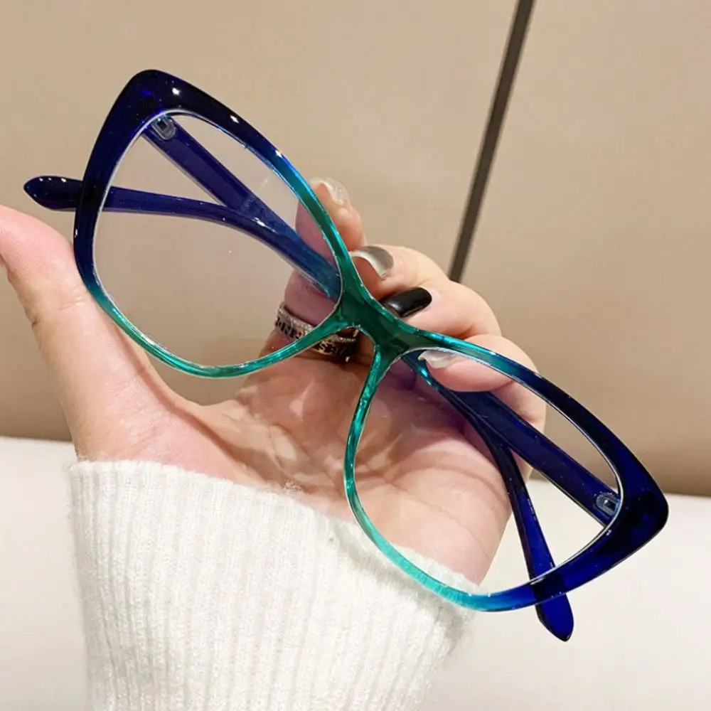 Fashion Red Cat Eye Glasses Retro Gradient Color Anti Blue Light Glasses Butterfly Frame Women Men Computer Eye Glasses