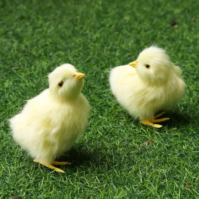 Muñeca de pollito realista para niños, juguete de felpa suave de simulación de pollito de Pascua, modelo de pollo de cognición con sonido