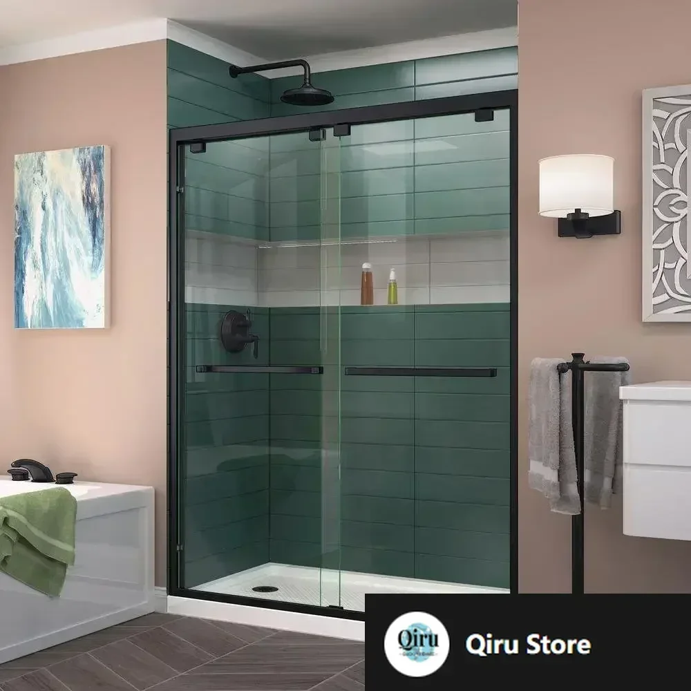 

Hot-sellingEncore 50-54 in. W x 76 in. H Semi-Frameless Bypass Shower Door in Satin Black, SHDR-1654760-09