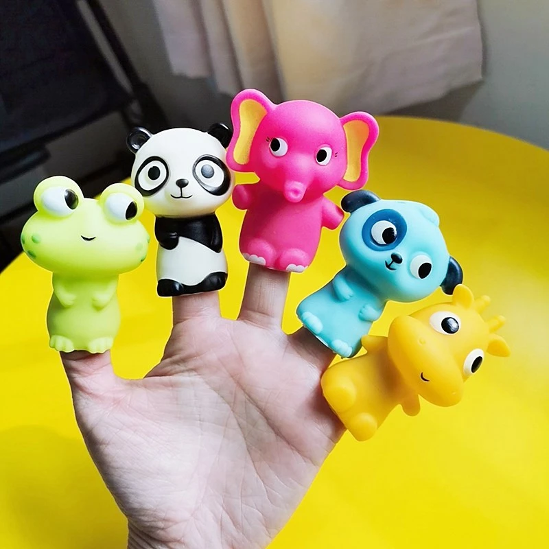 2 Set Finger Puppets For Children And Babies 5 Farm Animals Bath Toys Hand Puppets Doll Set Early Eductional Toy, A & B