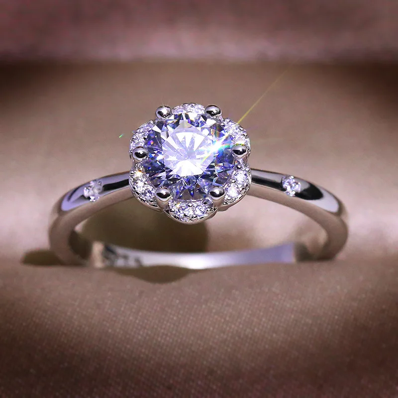 High Sale 925 stamp Sterling Silver Wedding Ring Flower Heart Arrow CZ Finger Rings for Women Sterling Love Jewelry Gift Anillos
