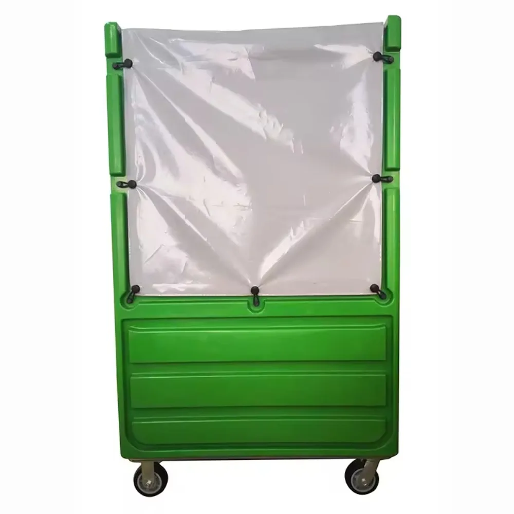 Plastic bulk cages for washing linen carts in hotels