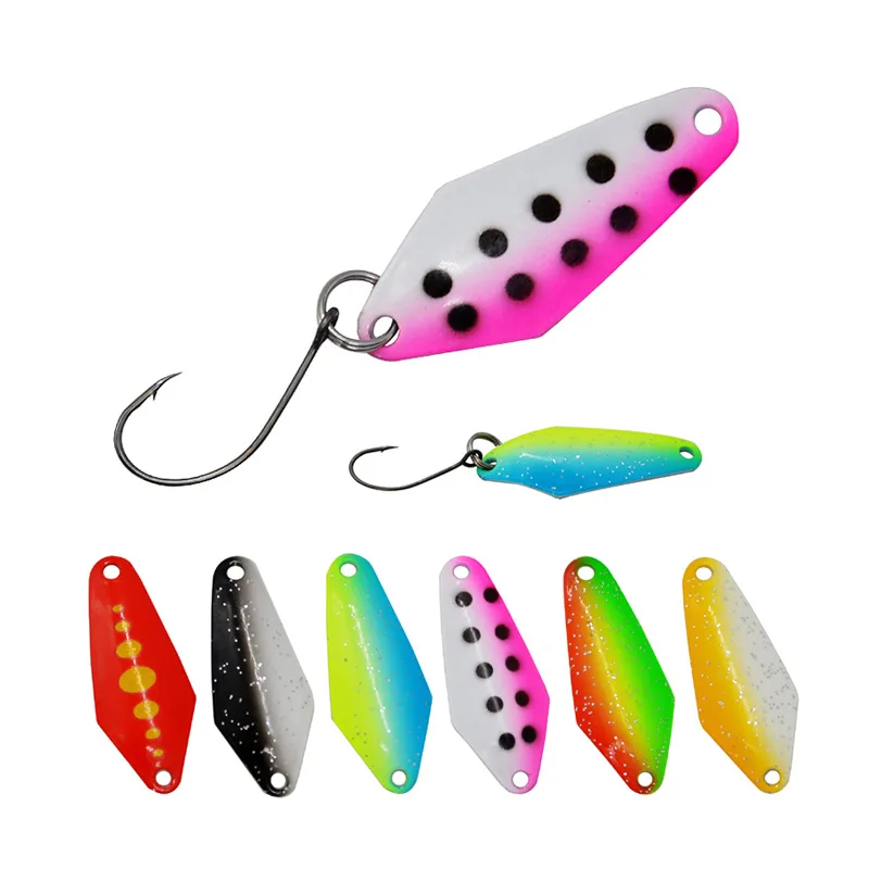 

AOCLU Trout Fishing Spoon 2.3g 32mm With Sharp Single Hook Fishing Lure Metal Spinner Spoon For Mackerel Bass Trout Fishing