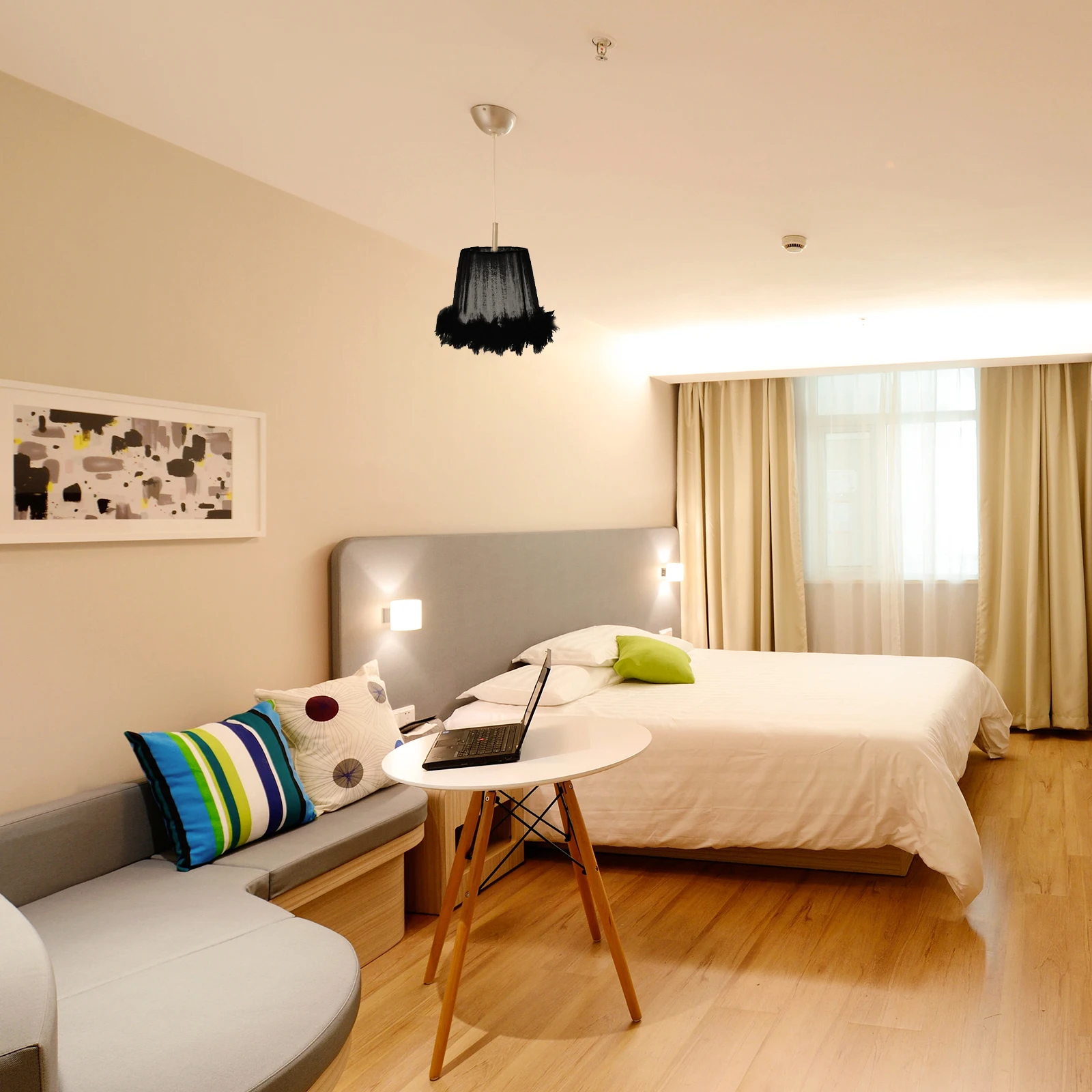 

Lampshade Elegant Light Cover Delicate Lampshade Cloth Art Vintage Decor Bedroom Living Room Study Office Easy Install