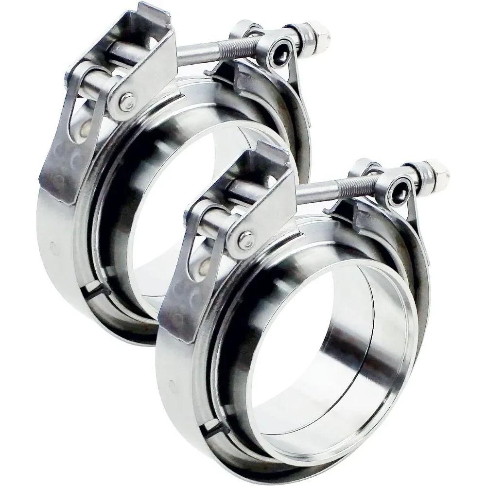 Quick Release Stainless Steel V Band Clamp 4 Inch Exhaust Flange Kit 4 Pack