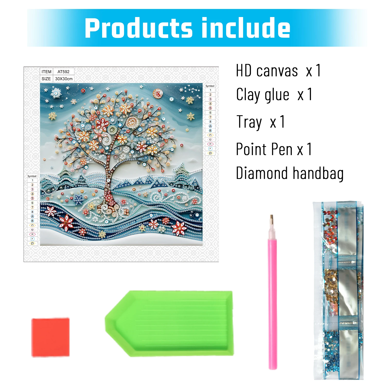 Diamond Painting Kits for Adults,Colorful Tree Special Shape Diamond for Beginner,Diamond Art Painting for Home Decoration Gift view 3