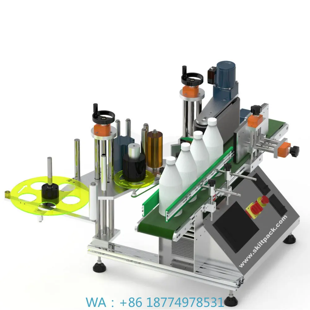 Labeling Machine With Printer Device Manufacturer Since 1998Skilt Automatic Desktop Round Bottle Wrap Around Economical
