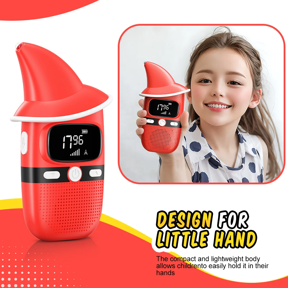 Channel Radio Intercom +LED HD Screen | Outdoor Family Game,Birthday Gift | Camping Park Multi-scene Use | One-click Call.red+gr