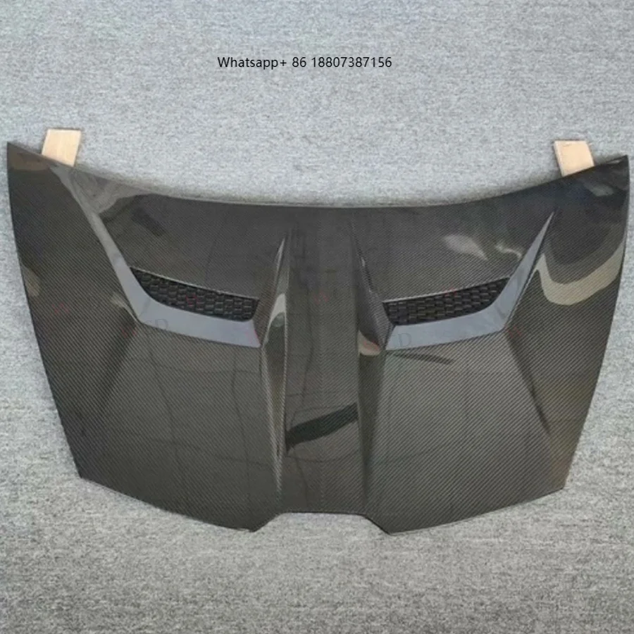 V Style Dry Carbon Fiber Engine Hood forLamborghini Huracan  LP580 LP610 EVO Front Hood Vented Bonnet Cover Bodykit