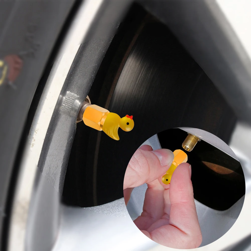 4 قطع من أغطية صمامات إطارات البط اللطيفة، أغطية جذع الصمام المزخرف العالمي لصمامات الهواء للدراجات النارية والسيارة #2