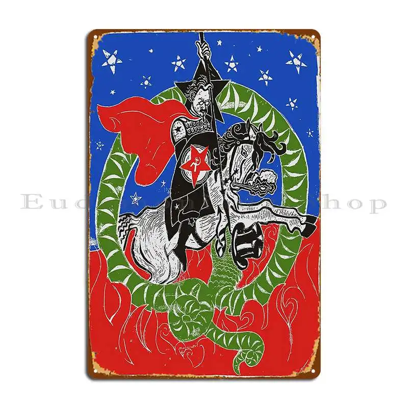 Leon Trotsky As St George Metal Sign Plaques Cinema Create Mural Wall Decor Iron Tin Sign Poster