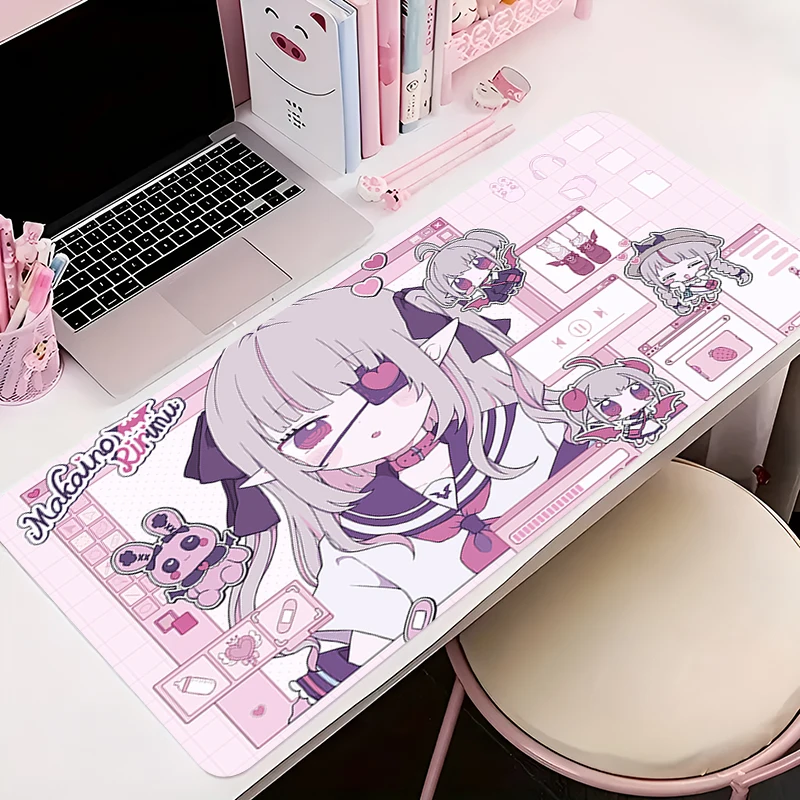 Anime Mouse Pad Gamer XXL Keyboard Mat Black Twin Tail Pink Gothic Sweet Anime Girl Multi Scene Office Gaming Home Desk