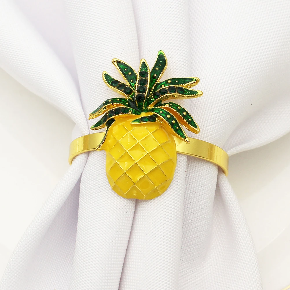 

6pcs Napkin Rings Cactus Pattern Fruit Shaped Decorative Holders for Party Dining Table Banquet Picnic Holiday Event Serviette