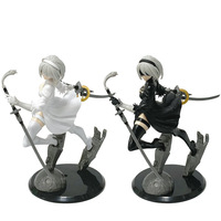 18CM NieR:Automata 2B Black and White Fighting Series Anime Figure PVC Collectible Model Doll Statuette Ornament Gifts Toy
