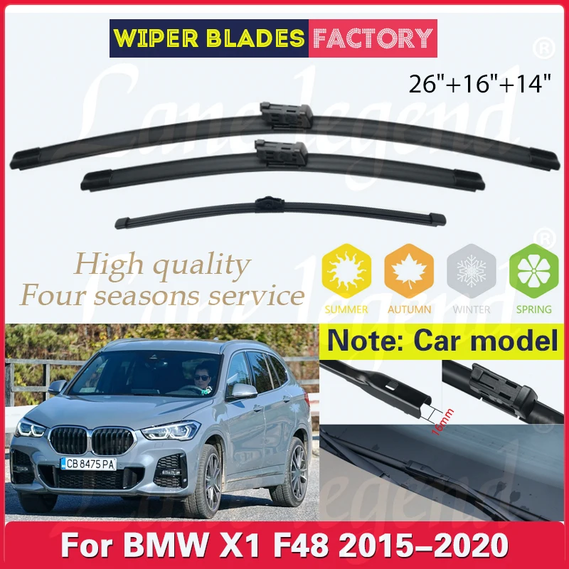 

3PCS For BMW X1 F48 2015-2020 Front Rear Wiper Blades Windshield Windscreen Window Cutter Accessories 2017 2018 2019 26"+16"+14"