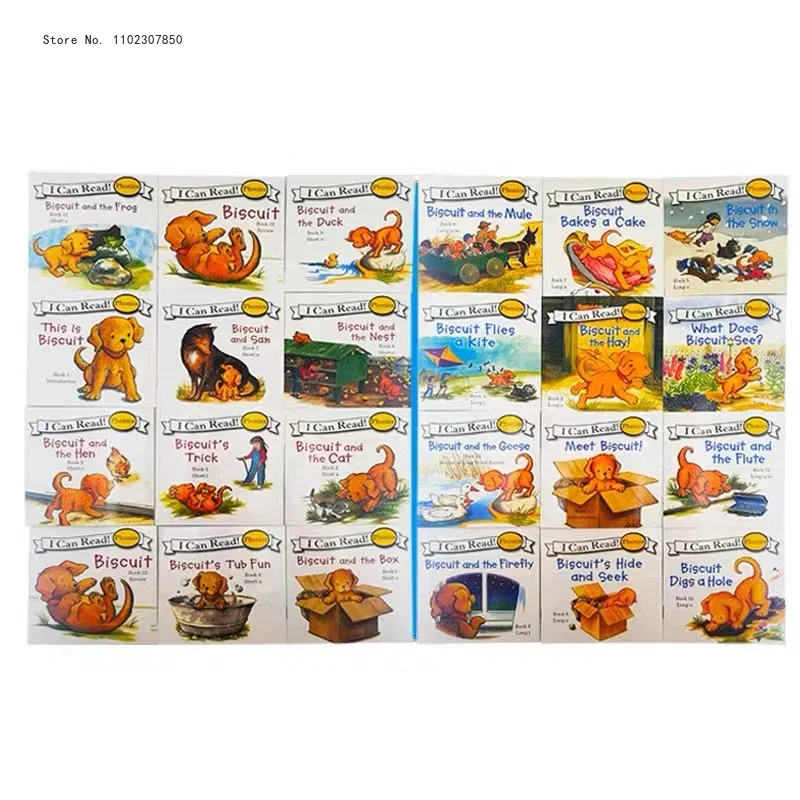 24 Books Biscuit Series Phonics English Picture Books "I Can Read" For Child Kids Educaction Pocket Reading Bedtime Story Book