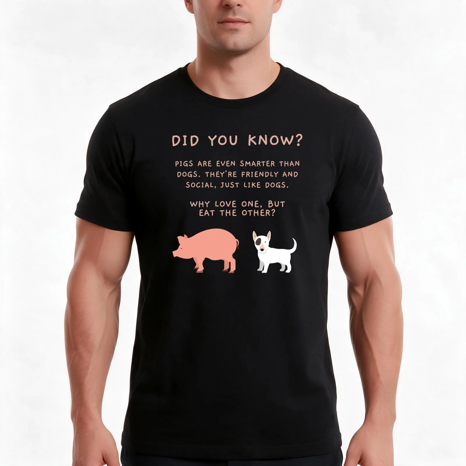 Pigs and dogs T-Shirt, Summer Casual Cotton Tee, Oversized Streetwear Tops, Vintage Graphic Print, Loose Fit Short Sleeve