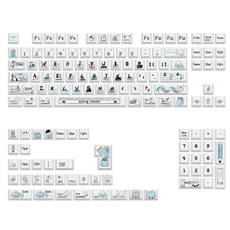 

136Keys/set Sea Salt Course Dye Sublimation Keycap PBT Original Height Key Caps for Mechanical Keyboards Dropship