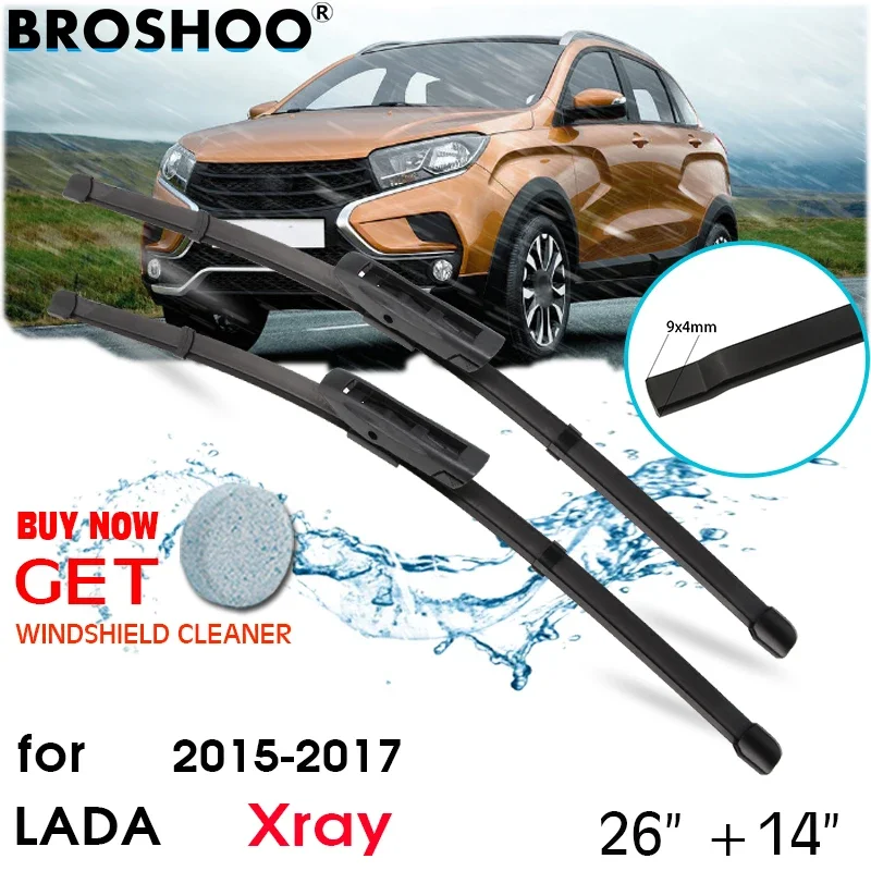 

Car Wiper Blades For Lada Xray 26"+14" 2015-2017 Front Window Windscreen Windshield Wipers Blades Bayonet Arm Auto Accessories