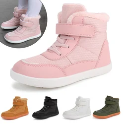 Waterproof Kids Winter Snow Boots Boy Girl Wide Toe barefoot Snow Boots Children's High-top Cotton Choes Outdoor Sports Sneakers