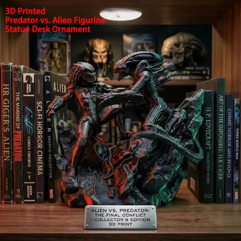 

3D Printed Alien Vs Predator Figurine Collectible Statue Dark Fantasy Style Home Desktop Decor Ornament Figure Collectors Gift