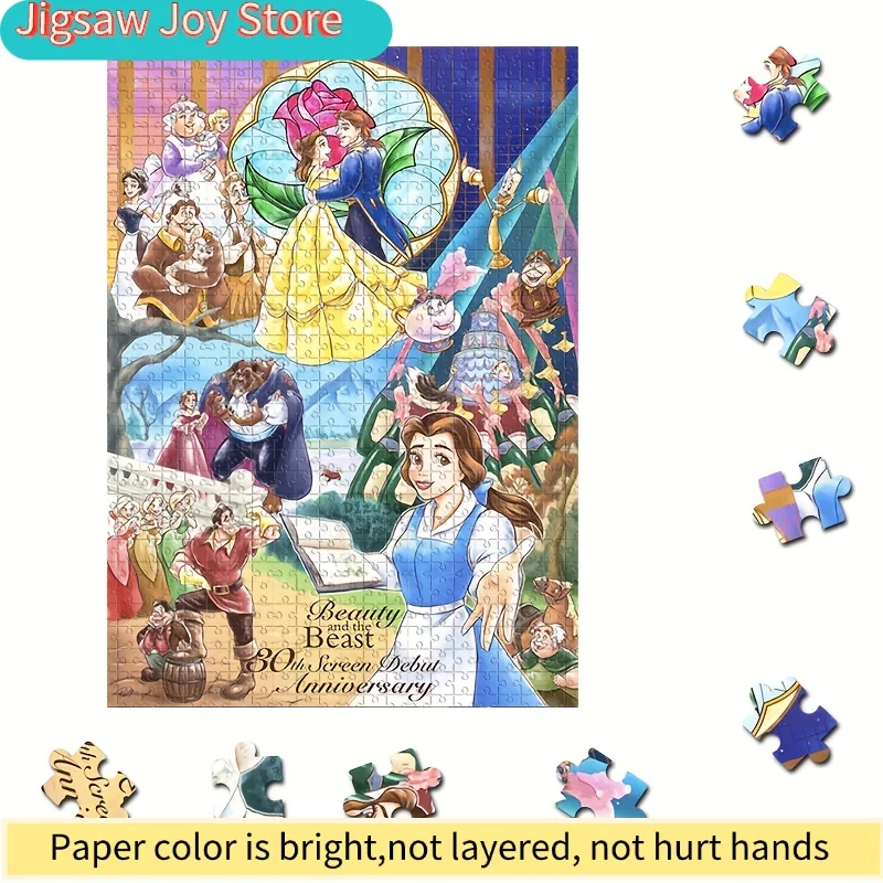 Rompecabezas 2D Plano de La Bella y la Bestia |   El Castillo Mágico de Bella, Juego de Rompecabezas Oficial de la Película para Adultos y Familia, Decoración de Pared Grande