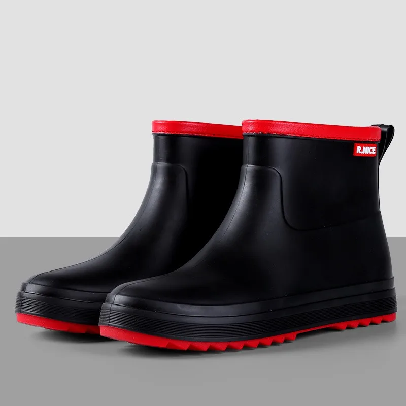 New Fashion Ankle PVC Rain Boots Women's Non-slip Waterproof Working Shoes Ladies Comfortable Water Boots