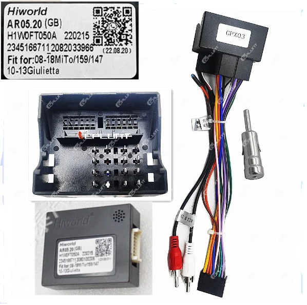 

Hiworld CANBUS Decoder AR05.20 Adpater 16 PIn Harness For Alfa Romeo Giulietta 10-13 Mito 08-18 Amdroid Radio